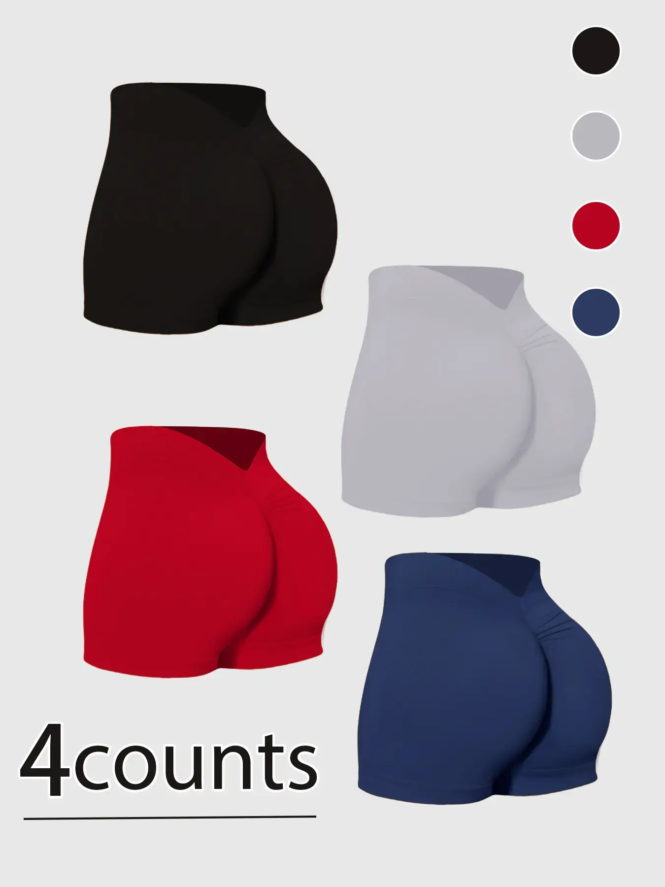 Hijesse Women Sports Shorts With Ruched Waist, Sexy And Lifting, Elastic And Comfortable For Yoga & WorkoutWomen Sweat Short, Gym Short, Biker Short,V Back Scrunch Butt Seamless Short,For Hiking, Trekking, Gym,Summer