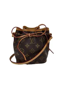 Pre-owned Louis Vuitton canvas Mini Bags Monogram Nano Noe Bucket Crossbody Bag