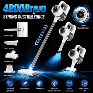 Appliances strong vacuum suction  with Mop LED Display 15KPa 1.5KG Lightweight Body Vacuum & Mop All-in-One Home Office Aspiradora Moderna Carpet Suction Mode Handheld High-Power Cordless Vacuum Cleaner Pet Hair Remover Bagless 40000rpm Strong Suctio