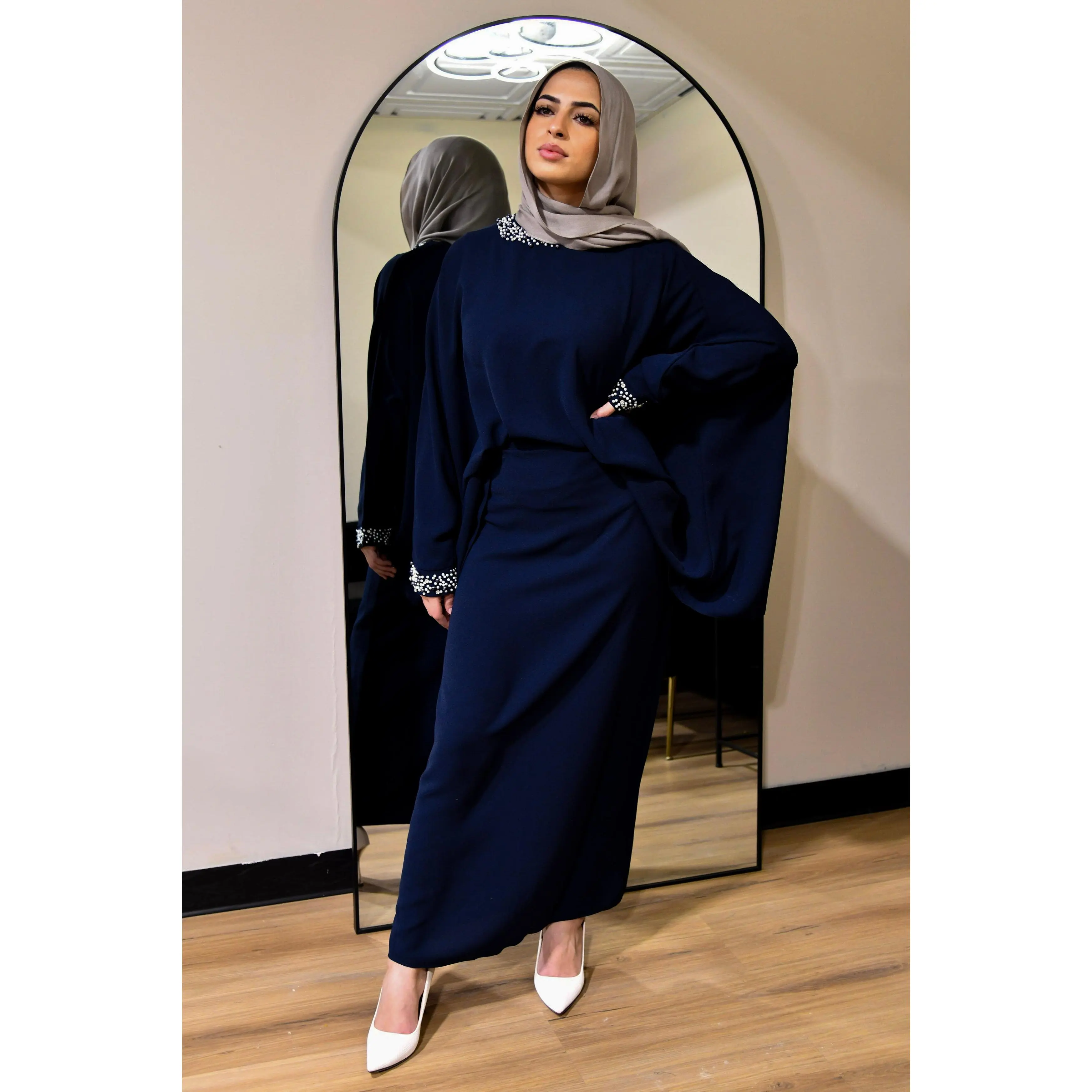 Pearl 2 Piece Skirt Set - Navy