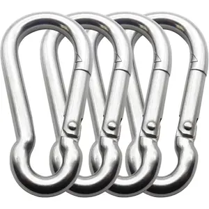 3.15 Inch 4 Pack Spring Snap Hook Carabiner, Cable Machine Accessories, Heavy Duty Steel Clip For Home Gym Pulldown Attachment, Exercise Machine, Outdoor Fitness