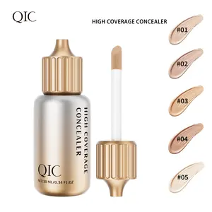 Full Coverage Concealer with Applicator, Lightweight Waterproof Cream Makeup for Natural Matte Finish, Perfect for Under Eyes, Blemishes & Redness.