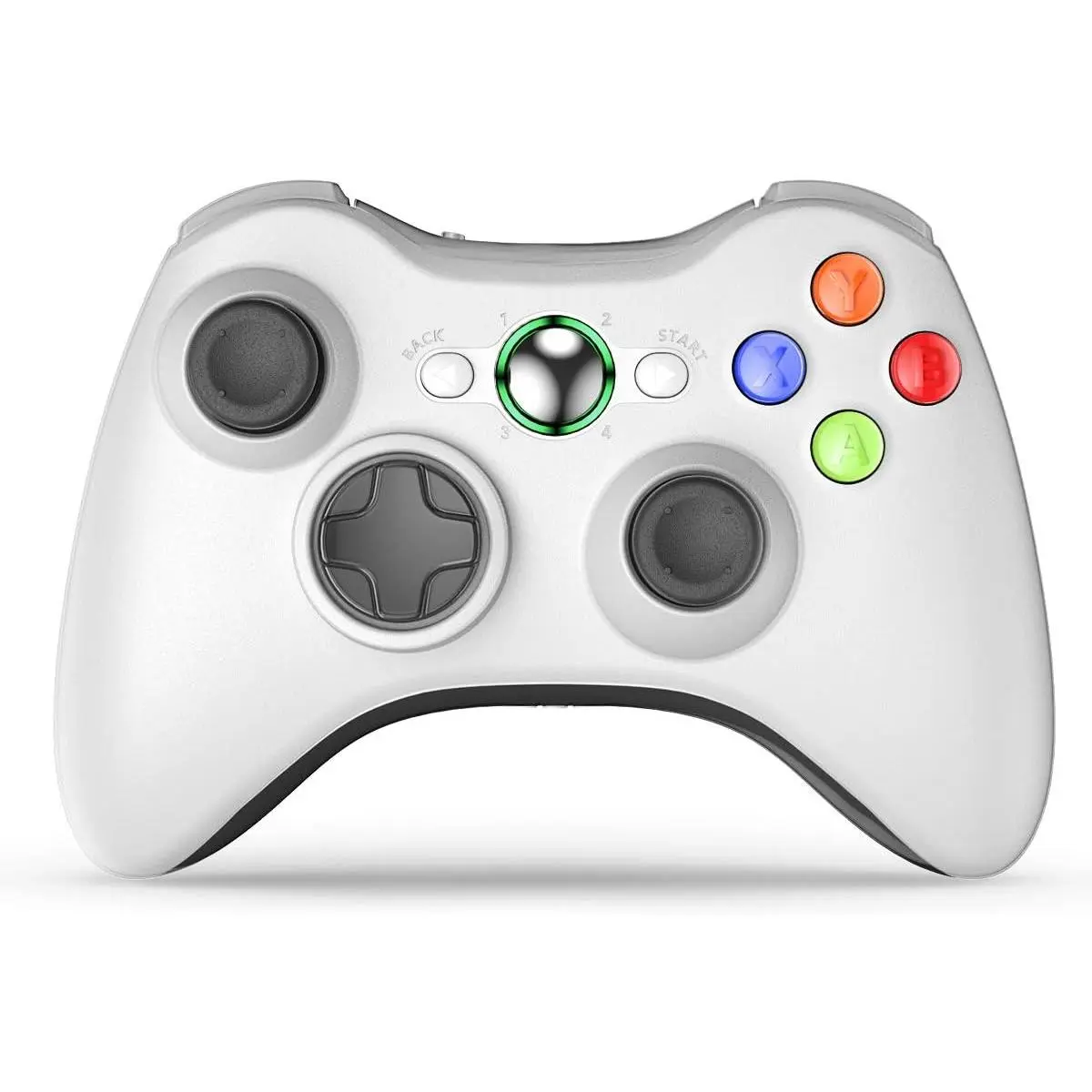 Wireless Controllers with Receiver, Compatible with   360/Slim/Windows 11/10/8/7, Upgraded Joystick with Dual Vibration White