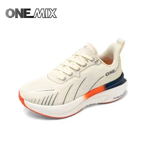ONEMIX Bumper Elite Women's Runner Sneakers White Air Cushion Training Shoes Closed Toe Comfort for Road Running Jogging & Summer Sports Reflective Safety Feature ForMotion Technology Secure Fit