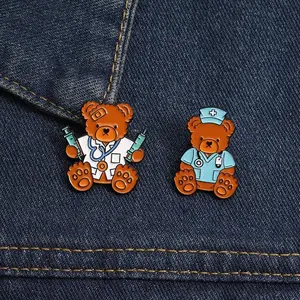 New Spring 2026 Brooch -2PCS Cartoon Doll Bear Series Badge Pin, Fashionable and Cute Brooch, Metal Material, Suitable for Decoration on Backpacks and Clothing, Exquisite Gift, Perfect for Giving Gifts