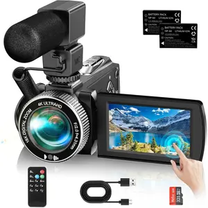 4K Video Camera Camcorder 48MP, 3.0"  Screen,18X Digital Zoom IR Night Vision with Microphone/Remote Control/ 32G Card/ 2