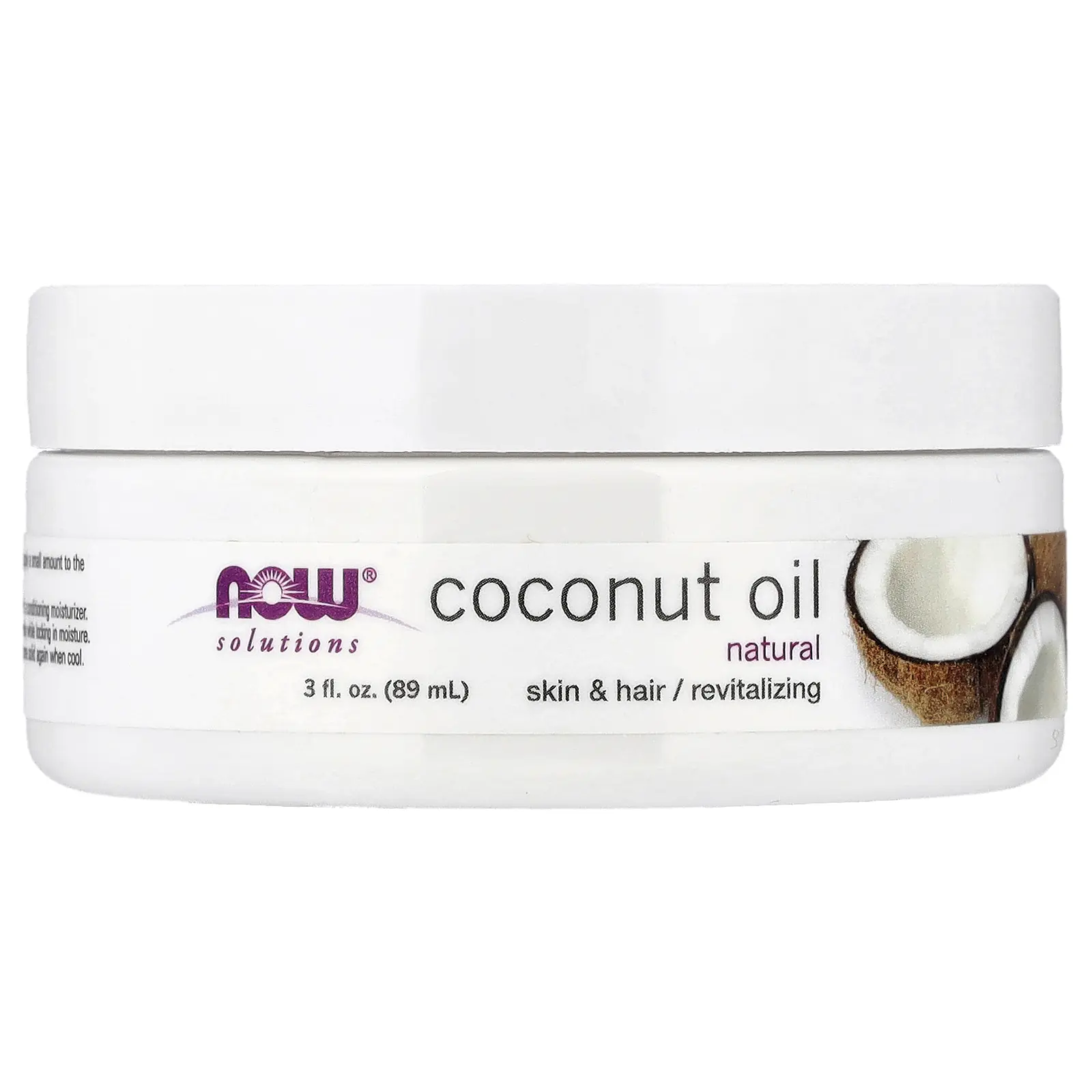 NOW Foods Solutions, Coconut Oil, Natural, 3 fl oz (89 ml) NOW Foods Solutions, Coconut Oil, Natural, 3 fl oz (89 ml)
