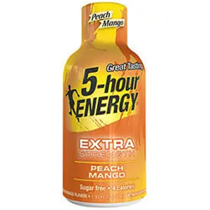 5 Hour Energy  1.93 oz Extra Strength Energy Shot - Peach Mango -12 Pack