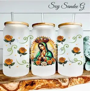 Virgen & Orange Roses - UVDTF Wrap for cups/hard surfaces sticker