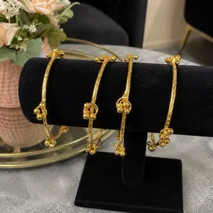 Women's Trending Kashmiri Gold-Tone Bangles, Elegant Jewelry Accessories, 2.4in Size