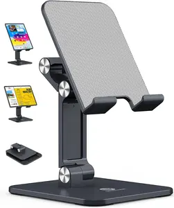 OCYCLONE iPad Stand for Desk - Adjustable Foldable Tablet Stand Holder for iPad Accessories Display Stand PC Office Accessories, Black