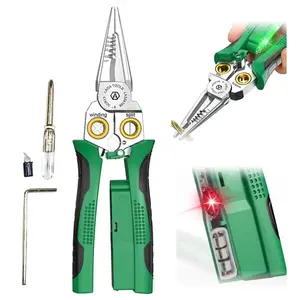 (TIKTOK BLACK FRIDAY) 8 In 1 Wire Strippers with Voltage Tester, Cable Strippers/Cutters with Plier, Crimper, Splitting, Wire Stripper Tools for 10-18 AWG for Electrician Work Wire Stripping Tool Wirepliers Wirecutters