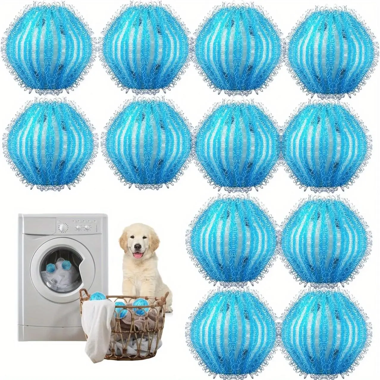 Magic Pet Hair Remover Balls, 12/16/20pcs, No More Fur on Clothes/bedding/carpets, Reusable & Eco-Friendly, 50% off, Fur Removal Tool