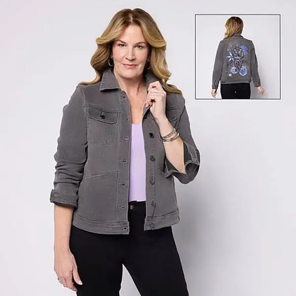 DG2 by Diane Gilman New Classic Stretch Embellished Jacket