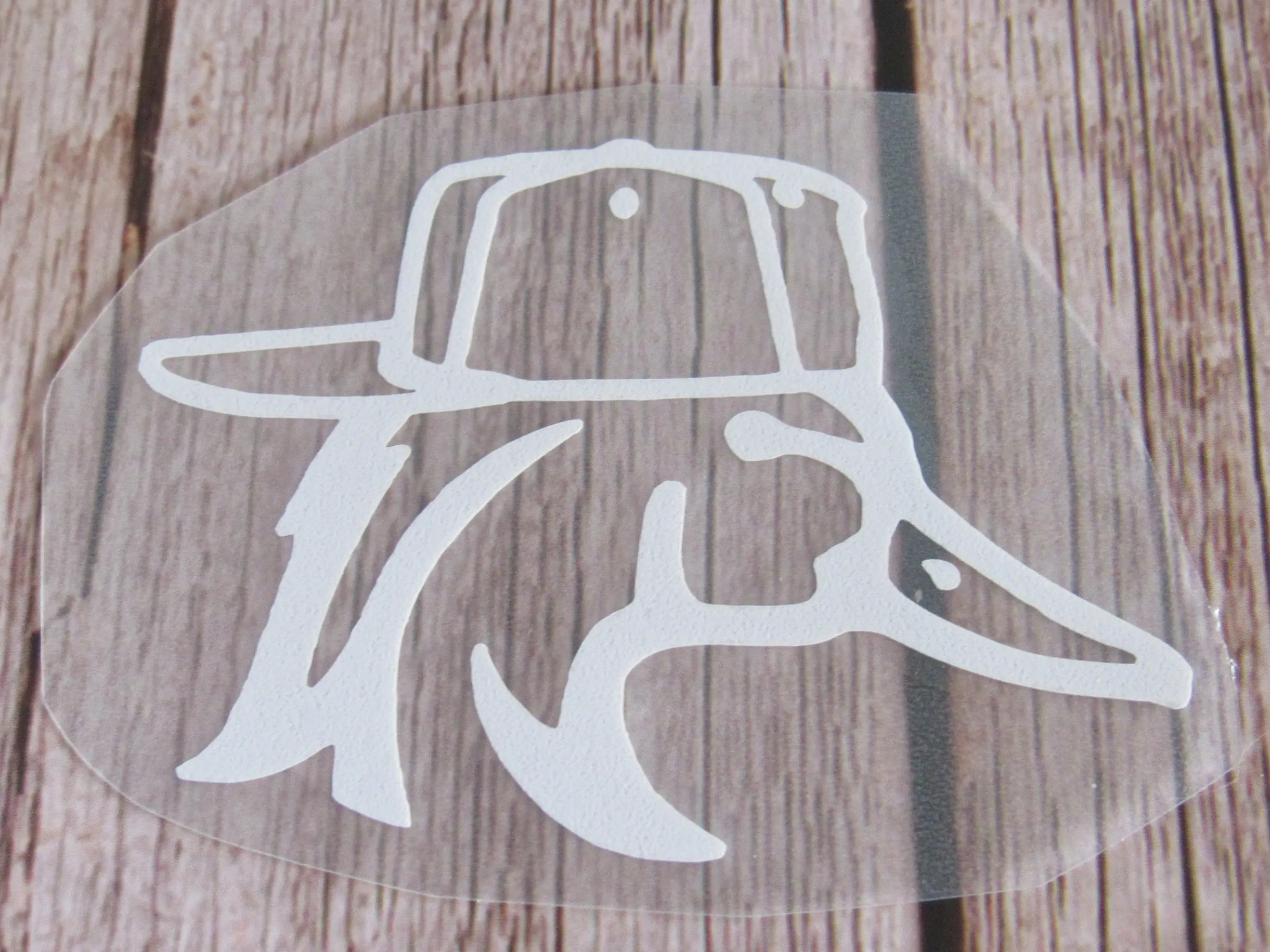 Backwards Baseball Hat Wood Duck Decal for Car - Durable Vinyl Material