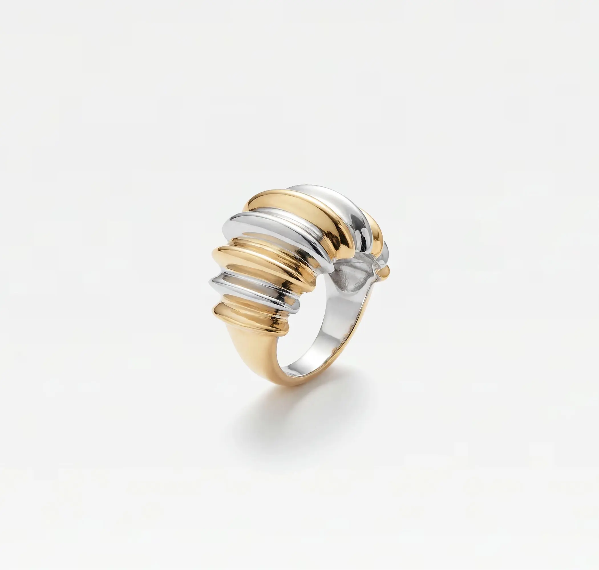 THE TWO TONE CRESCENT RING