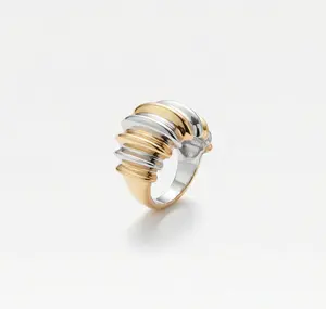 THE TWO TONE CRESCENT RING