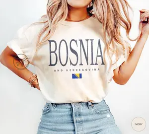Bosnia and Herzegovina Flag T-Shirt, Vintage Style Travel Tee