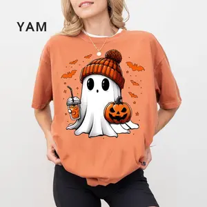 Halloween Ghost Drink Coffee Comfort Colors T-Shirt, Ghost and Coffee Shirt, Halloween Coffee Shirt, Halloween Comfort Tee, Spooky Coffee Shirt, Halloween Shirt For Coffee Lover, Cute Ghost Pumpkin Shirt, Spooky Season Shirt, Fall Shirt, Pumpkin Shirt