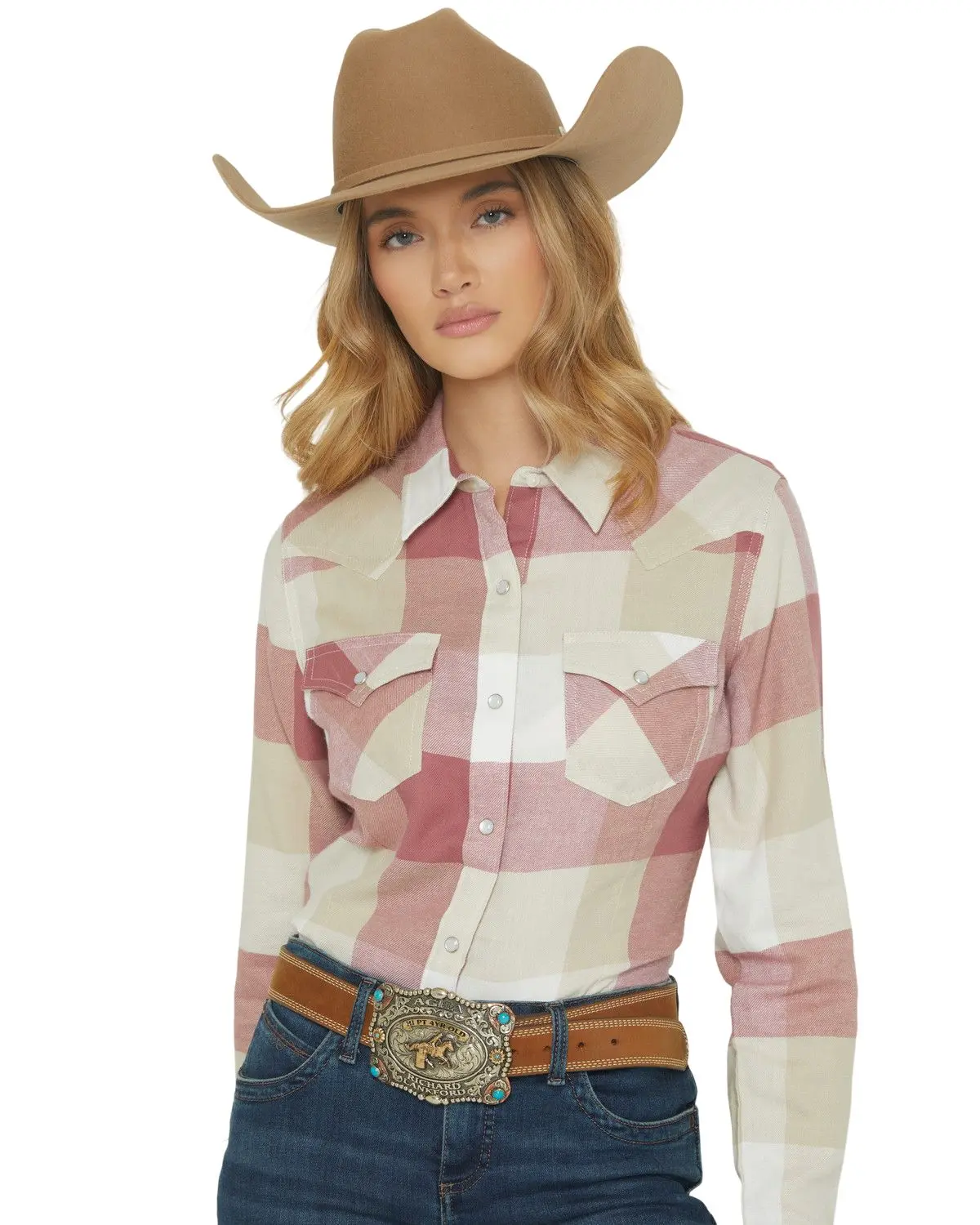Wrangler Women's Retro Women'S Boot Barn Plaid Print Long Sleeve Snap - 112374176