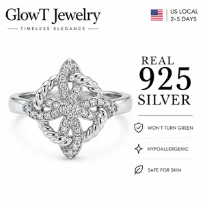 925 Sterling Silver Knot Ring with Witch Knot and Celtic Knot Design, Elegant and Stylish 5A Cubic Zircon Jewelry for Women, Unisex Ring Love Couple Ring Gift for Girls, Birthday Valentine's Gift for Witches, Pagan, Daily Wear and Party Jewelry