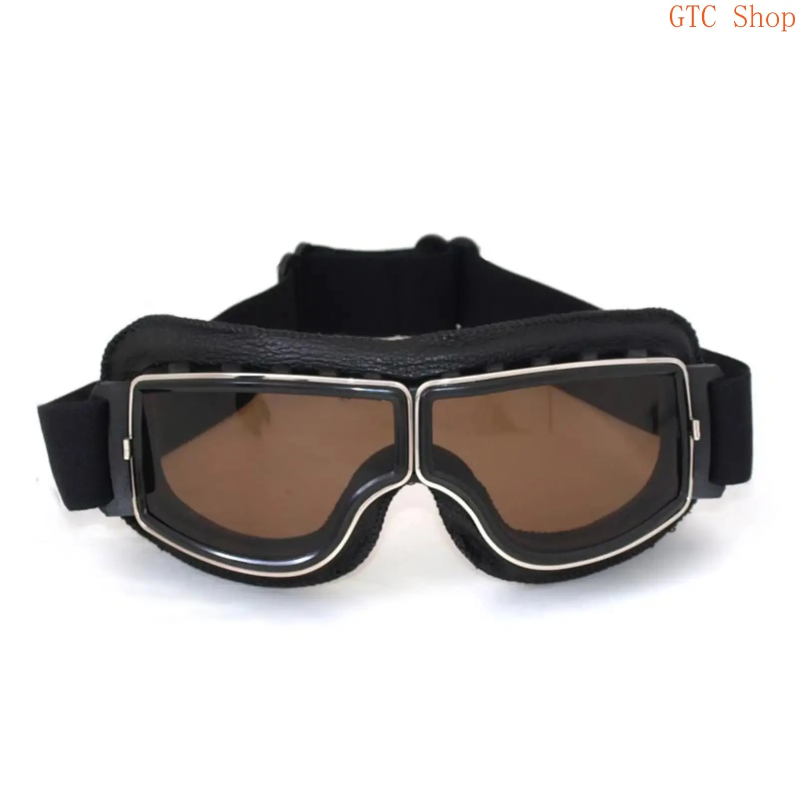 Vintage Motorcycle Riding Goggles - Leather Frame, Adjustable Strap, Multi-Lens, Windproof, UV400 Protective Eyewear Ideal for Motorbike Cruising and Outdoor Adventures