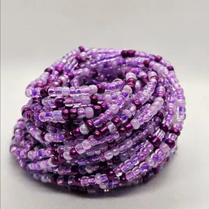 Purple Rain waist beads (tie-on 50 inch)