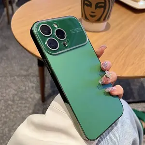 Protective mirror large window electroplating all-inclusive mobile phone case suitable for Apple 16 15 14 13promax original texture anti-drop and shockproof