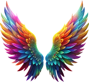 DTF Transfer – ID Colorful Angel Wings Multi Sizes