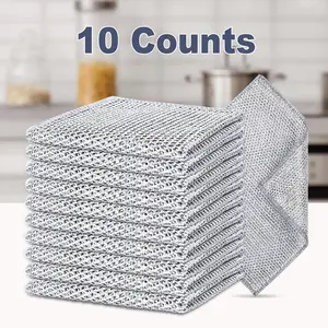 10 Counts Wire Dishwashing Rag, Reusable Construction, Quick Drying Feature, Odor Resistant