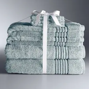 Vera Wang Signature 6-Piece Bath Towel Set - Super Soft & Highly Absorbent, Zero Twist Cotton, Fade Resistant, Made in Green by OEKO-TEX Certified