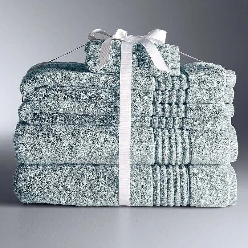 Vera Wang Signature 6-Piece Bath Towel Set - Super Soft & Highly Absorbent, Zero Twist Cotton, Fade Resistant, Made in Green by OEKO-TEX Certified