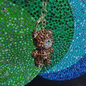 Bear Rhinestones Keychains