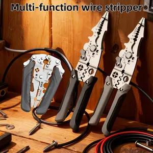 Multi-Function Electrical Wire Stripper, Ideal for Cutting, Crimping, Stripping, Perfect for All Electrical Work, Compact Design