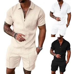 PASLTER  Mens Polo Shirt and Shorts Sets Outfits 2 Piece Fashion Summer Tracksuits Casual Short Sleeve Set B1Y306