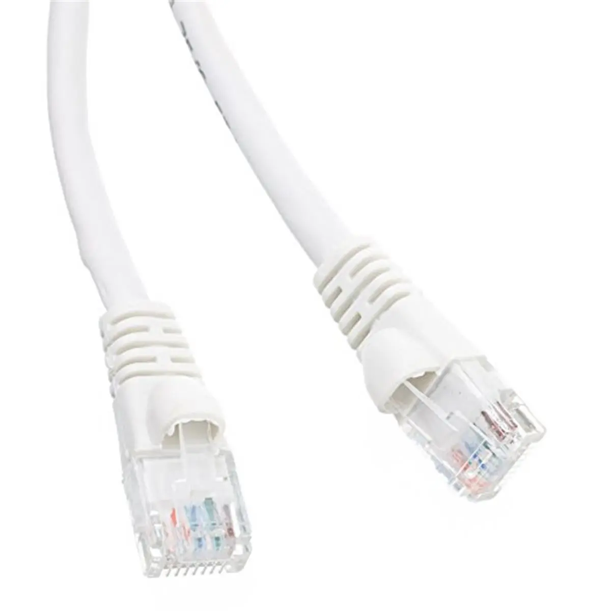 CableWholesale  Cat5e White Ethernet Patch Cable Snagless Molded Boot 50 foot