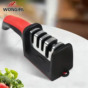 Professional Four-Stage Knife Sharpener with Tungsten Steel Diamond and Ceramic Stones, Heavy-Duty Non-Slip Handle, Fast and Durable Performance