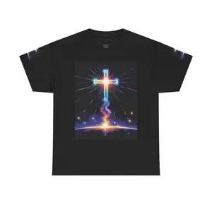 Creation Exploded Unisex T-Shirt Christian Faith Based Clothing Biblical Truth Design with Colorful Cross Graphic
