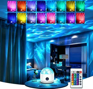 3-in-1 LED Aurora Projector Lamp with Aurora, Water Ripple & Sky Effects - 16 Color Changing, USB-Powered Led Lights, Lights for Bedroom, Gaming Room Decor & Ambient Atmospheric Decorative Projector