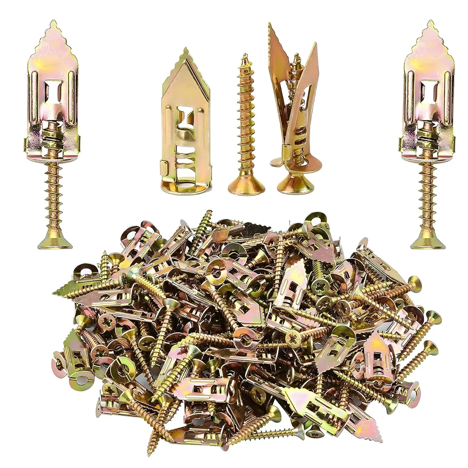 SEESE 40PCS-Self Drilling Drywall Anchors With Screws Kit -12x30mm, No Drill Or Holes In Wall, Tools For Organising, Hangs Up To 66 Lbs - Organizer fo