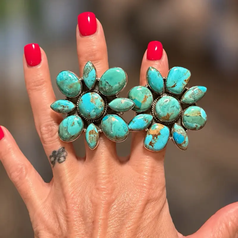 Bre Blossom Turquoise Cluster Ring