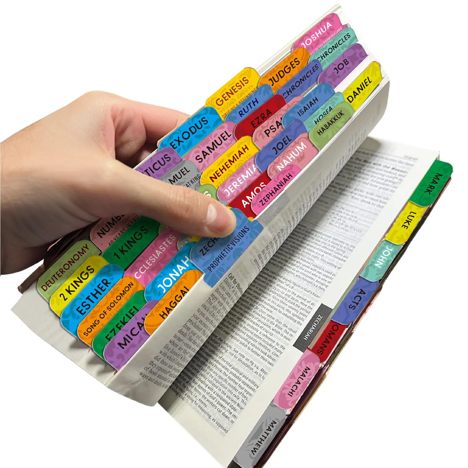 Bible Tabs, 75pcs Large Print Laminated Bible Tabs for Women and Men, Easy To Read Bible Book Tabs for Study Bible for Old and New Testament, Book Accessories, Index Tabs