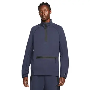 Men's Half-Zip Fleece Pullover, Lightweight Heathered Cotton Blend Top with Stand Collar and Relaxed Athletic Fit, Machine Washable