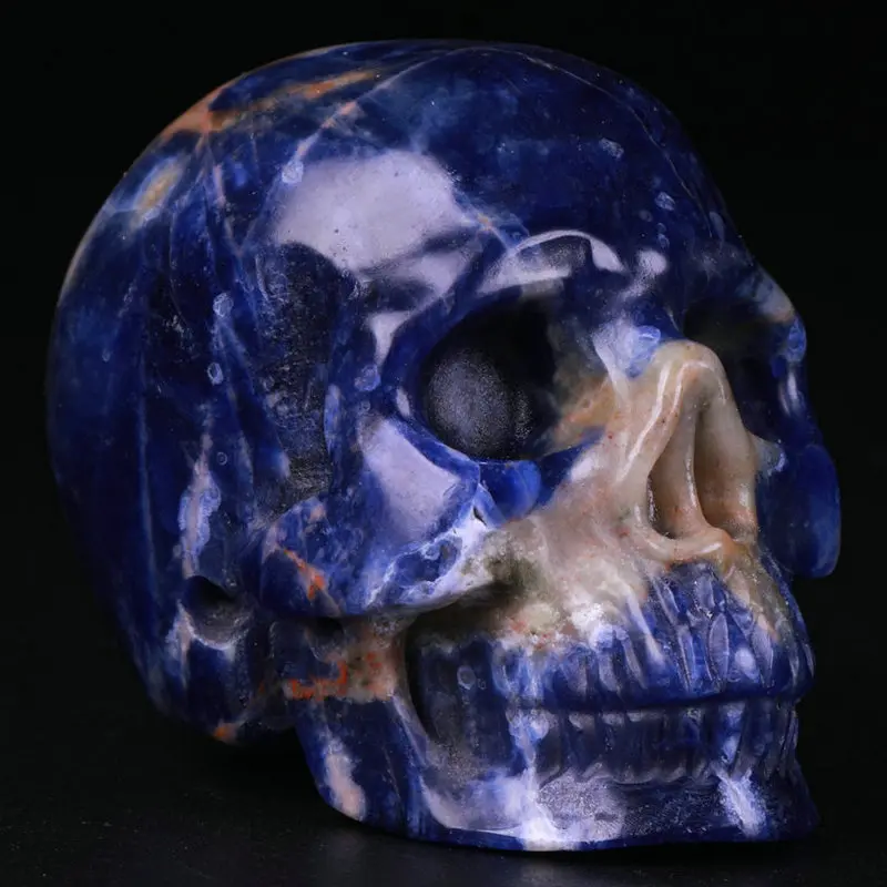 2.0 " Sodalite Carved Crystal Skull, Super Realistic, Crystal Healing