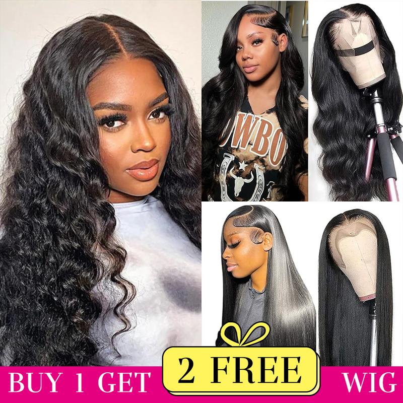 NEW[Combo sale 28"&22"&22"]" buy 1 get 3 wig Deep Wave 13x4 Lace Front Wigs Human Hair 180% Density Human Hair Wigs for Black Women