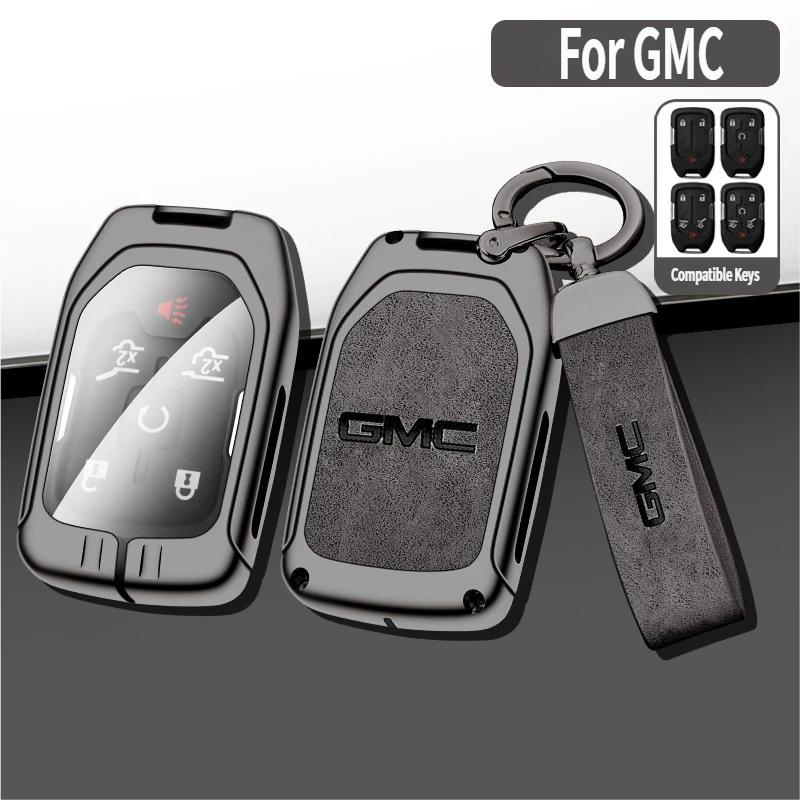 Suitable for GMC key fob metal case for car use; compatible with 2023–2019 models; includes Chevrolet Silverado 1500/2500HD/3500HD; key shell and vehicle body care accessories; Chevrolet 1500 accessories.