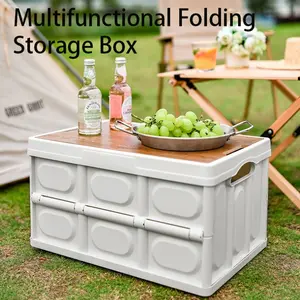 Multi-Functional Outdoor Camping Storage Box, Portable Foldable Organizer, 30L Capacity, //blue/, 11x16x9 Inch, Ideal for Camping, Fishing, Picnics