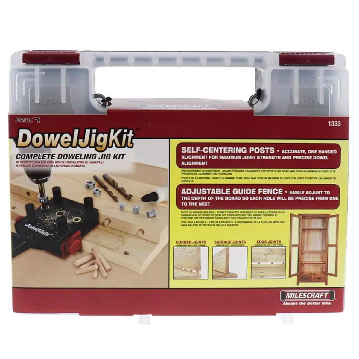212 MAIN Doweling Jig Kit - 74-Piece Wood Joinery Hardware Tool Set, Home Tool Kit for Ski & Winter Sports Equipment Maintenance