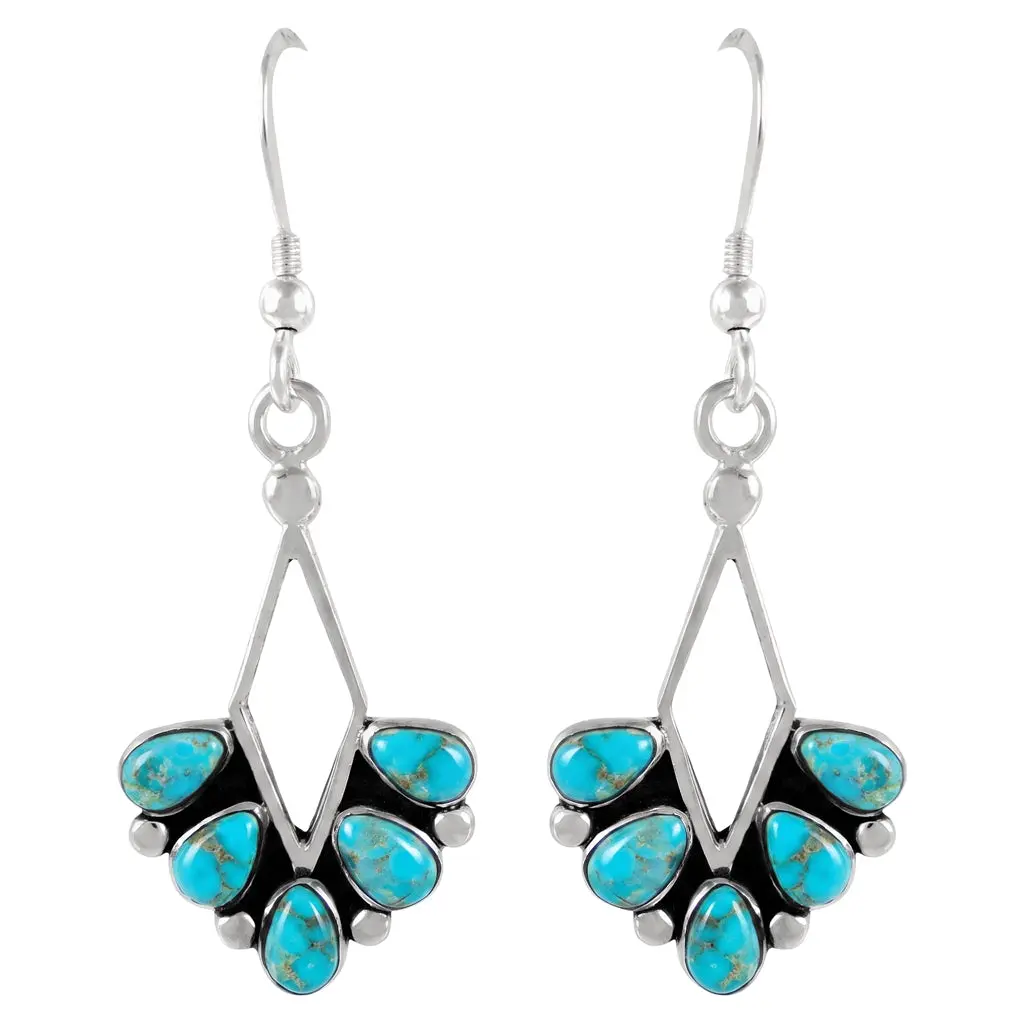 Sterling Silver Earrings Turquoise E1276-C75