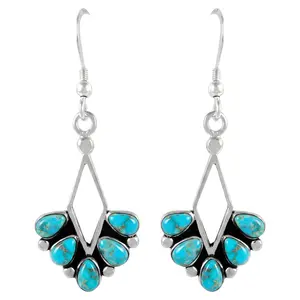 Sterling Silver Earrings Turquoise E1276-C75